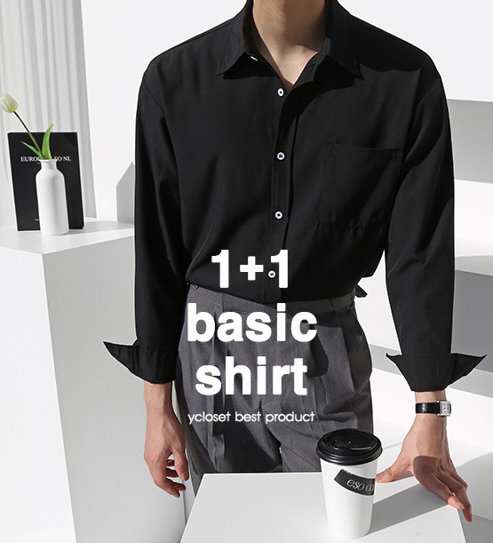 1+1 Formal S/S washing cotton shirt (13color)