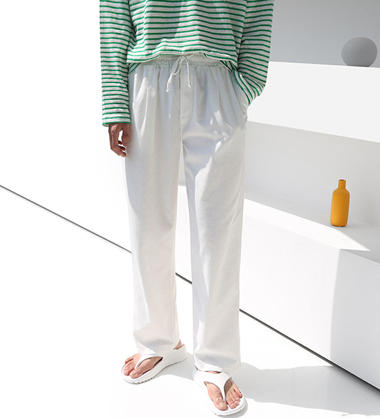 Rawon linen banding pants (4color)